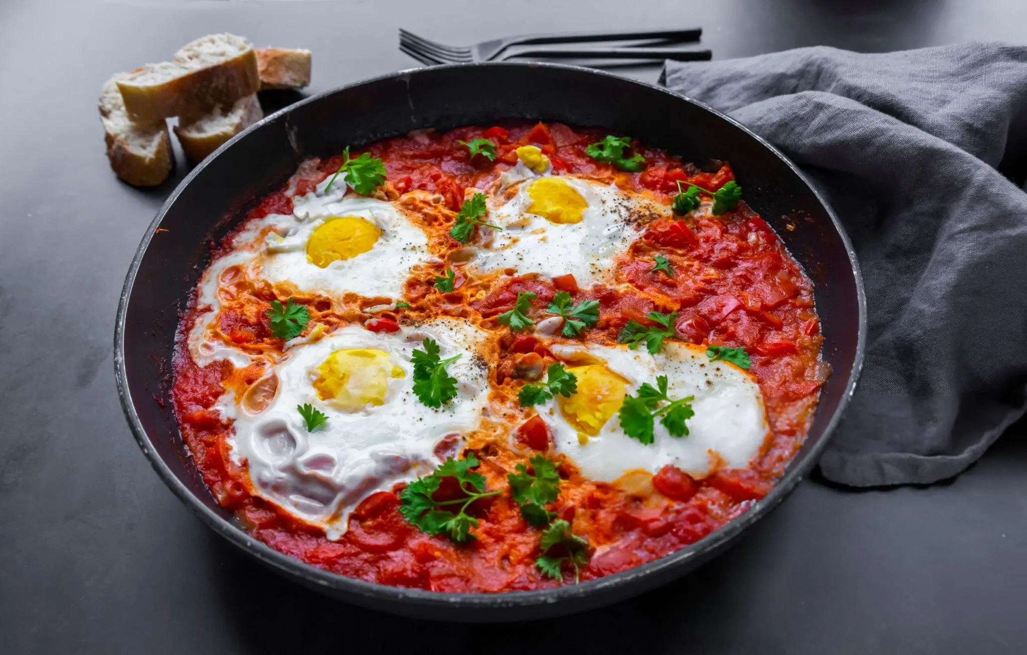 Shakshuka Poached Eggs in Tomato Sauce recipe